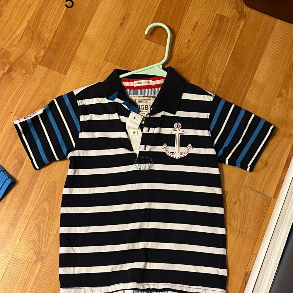 Hayley Nautical Striped Kids Polo Shirt